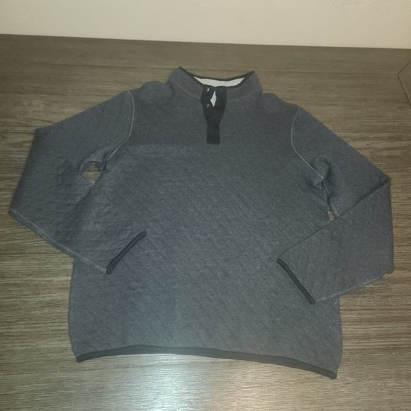 Quince Men's Reversible Quilted Pullover NWT Gray  Med - Picture 2 of 11